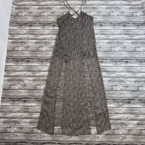 For Love & Lemons Women's Heart of Gold Maxi Dress XS Tan Brown Black NWT